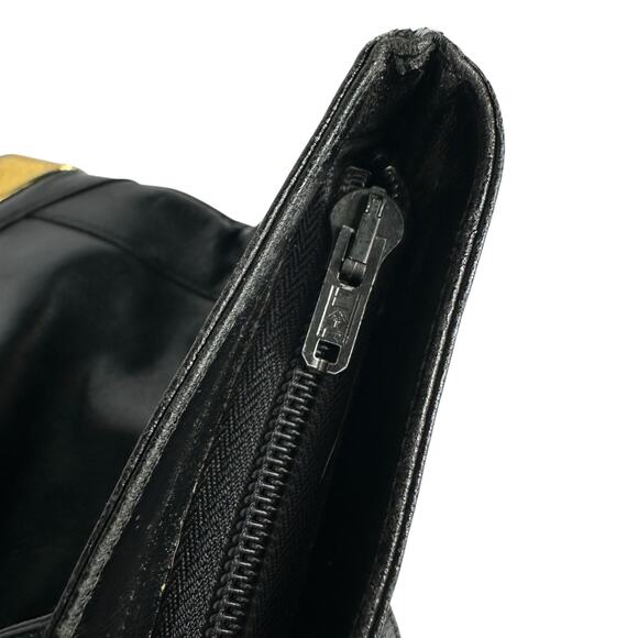 Vintage Lou Taylor Black Purse Handbag Made in Italy with Gold Hardware - Picture 8 of 16